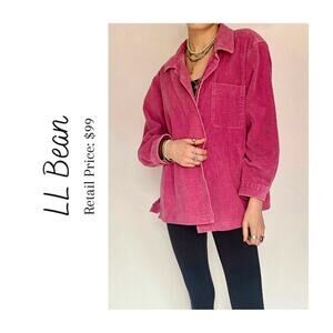 Vintage LL Bean Faded Corduroy Button Down Jacket Size XL